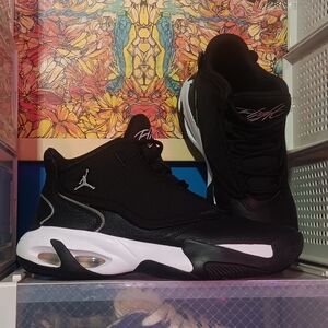 Jordan Black and White Low-Top Basketball Sneakers